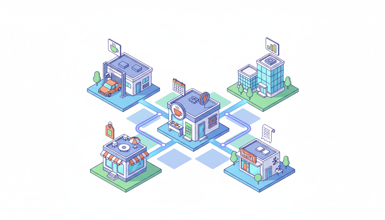 DBPlugIn connects all business types — garages, clinics, shops, cafés and offices